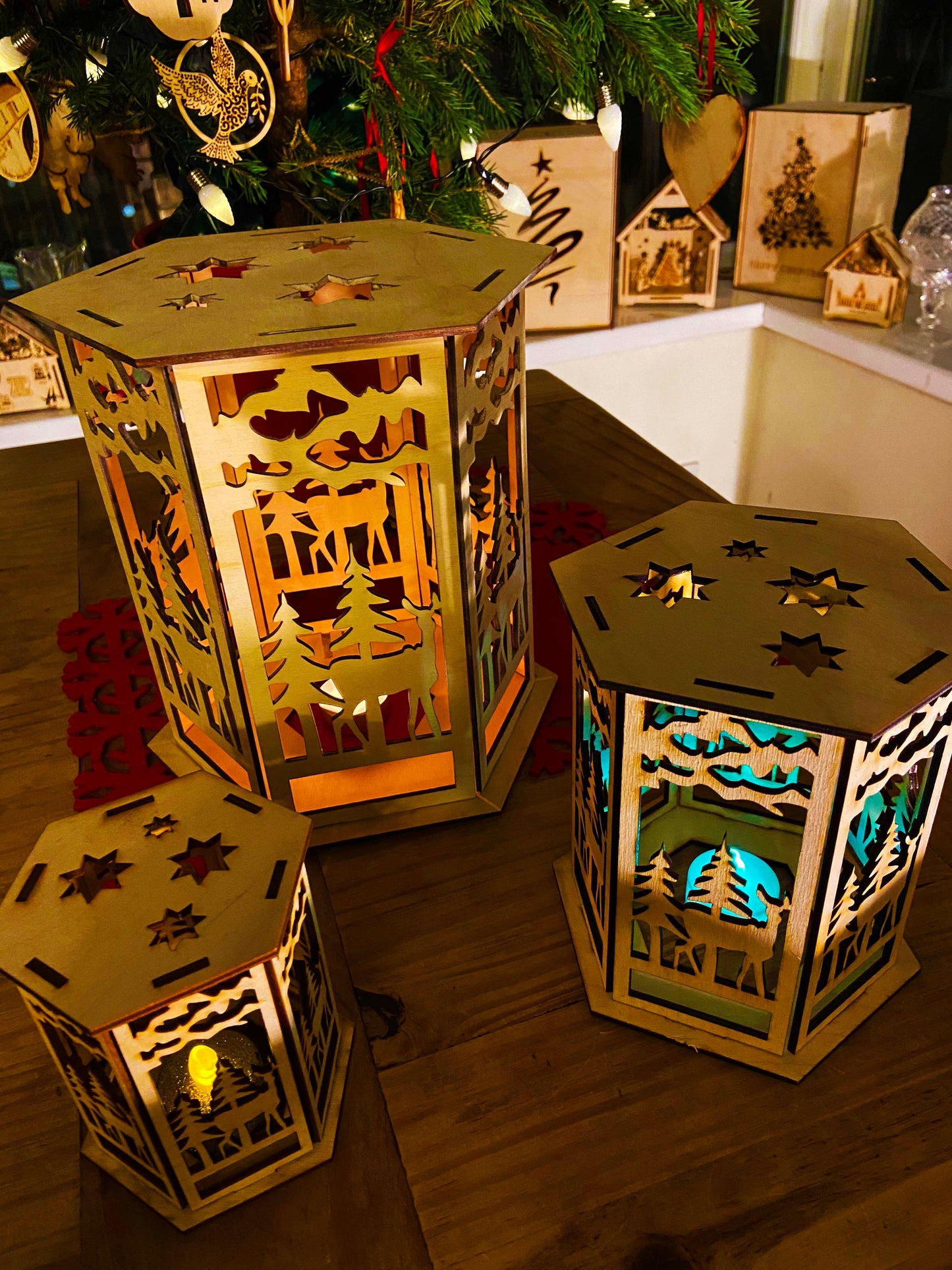 Winter Scene Lantern Set