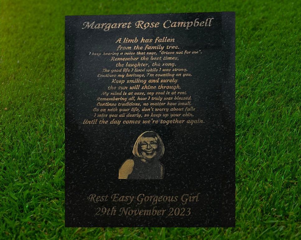 Personal Photo Memorial Stone Gold