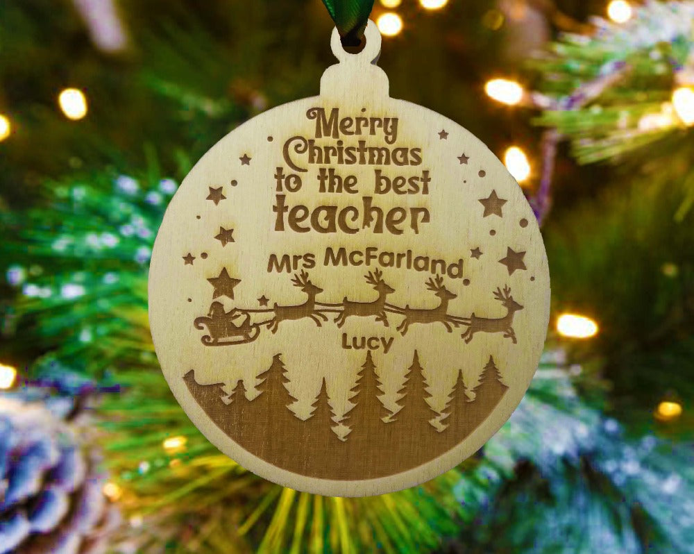Personalised Merry Christmas Teacher