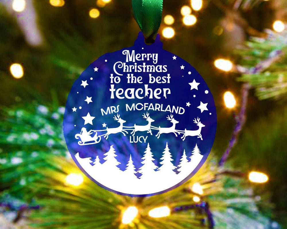 Personalised Merry Christmas Teacher