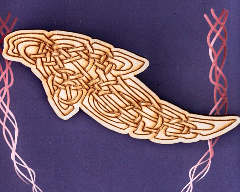 Wooden Celtic Feather