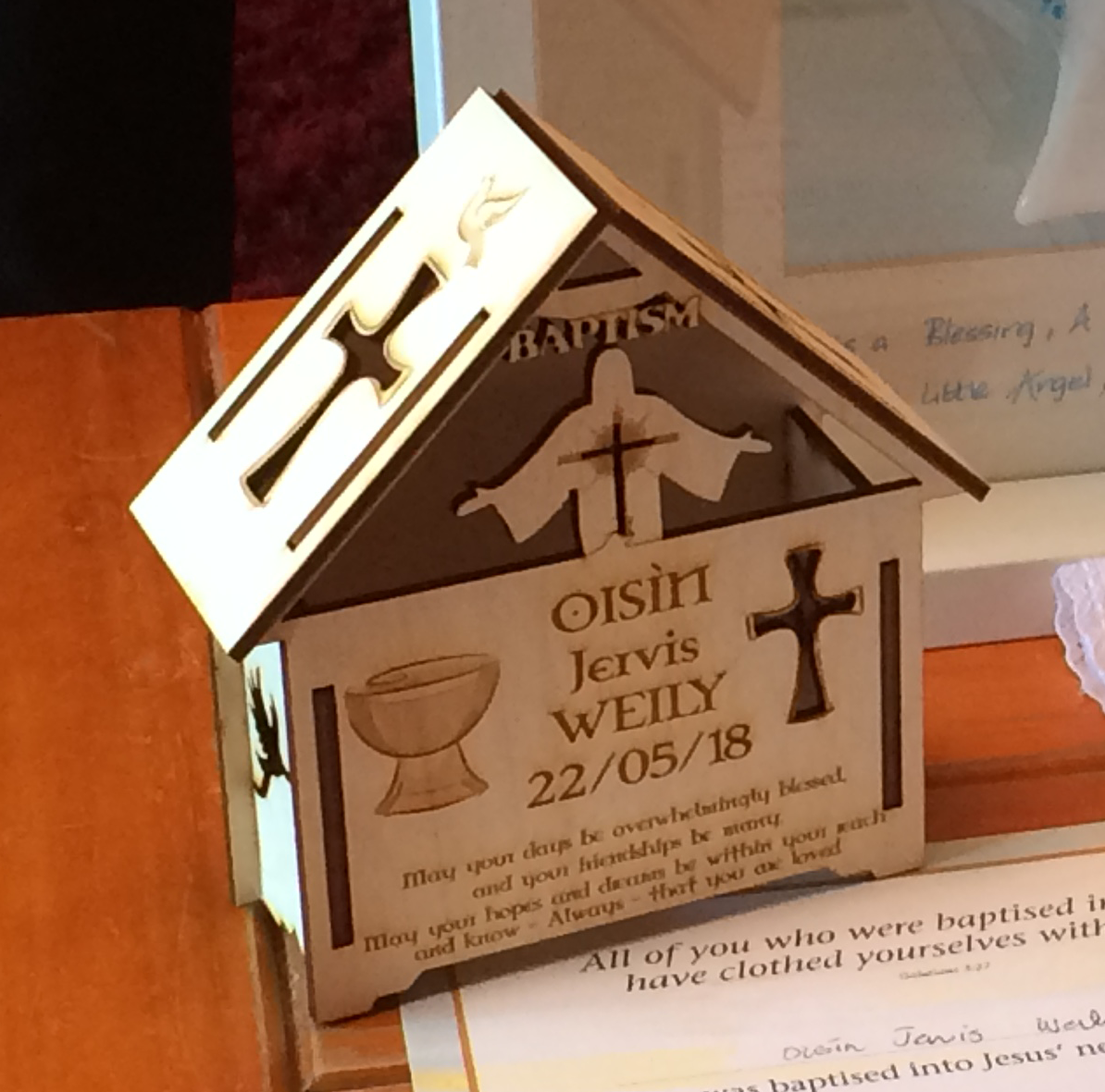Wooden Christening Box