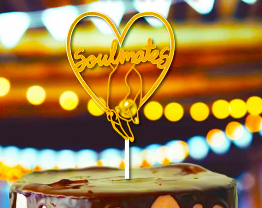 Soulmates wedding cake topper
