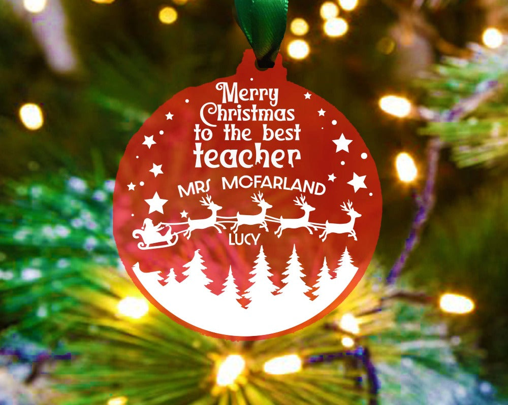 Personalised Merry Christmas Teacher